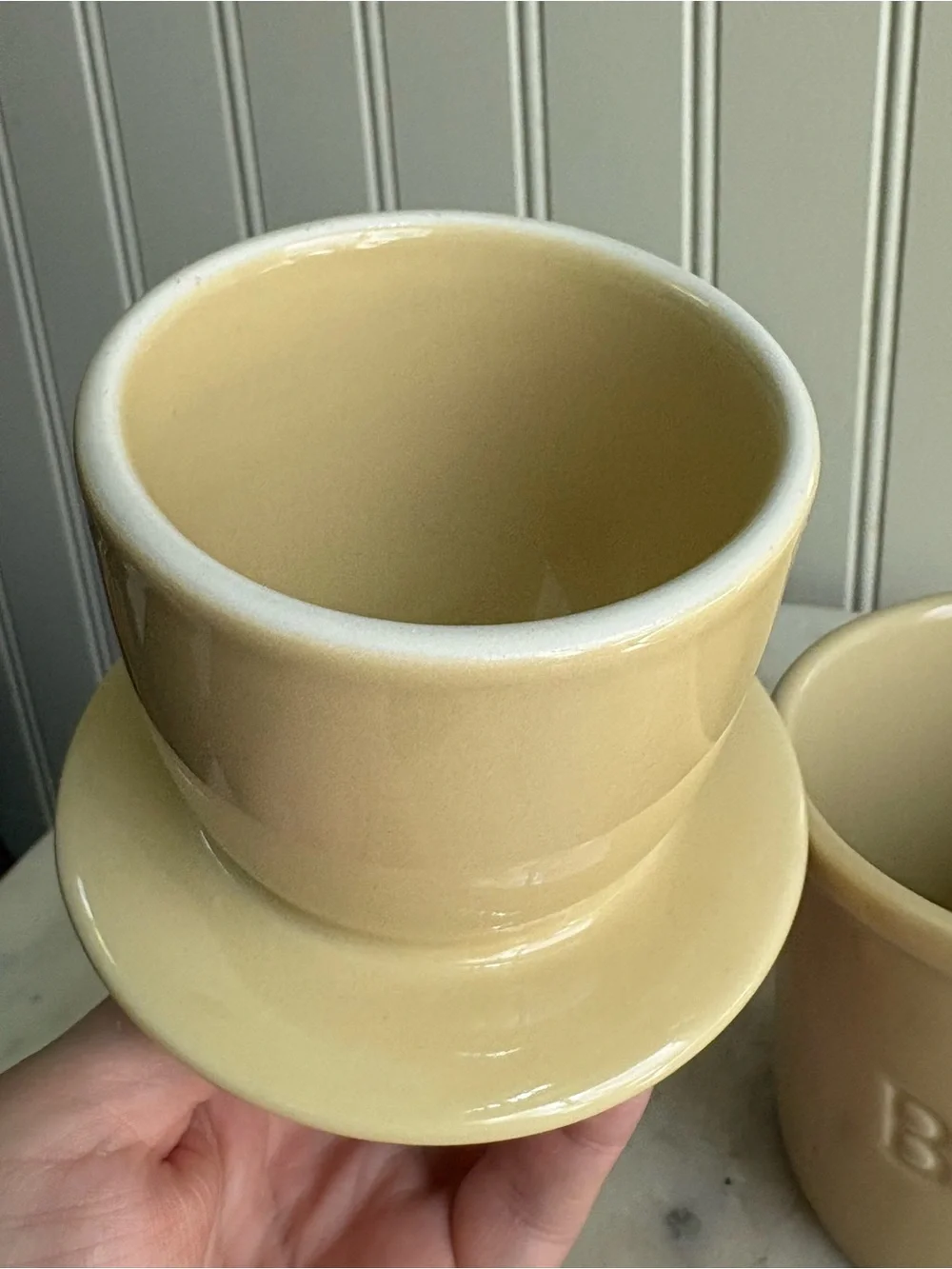 Ceramic Yellow Round Butter Bell LIKE NEW! Farmhouse Cottagecore Country Grandma